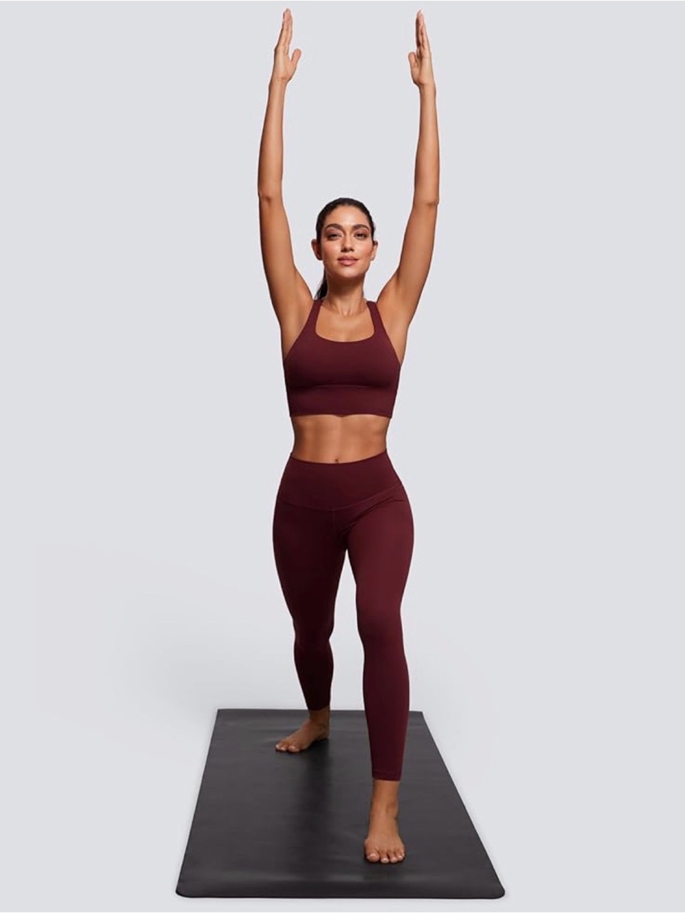 CRZ Yoga Strappy Longline Sports Bra - Deep Brown - Picture 3 of 4
